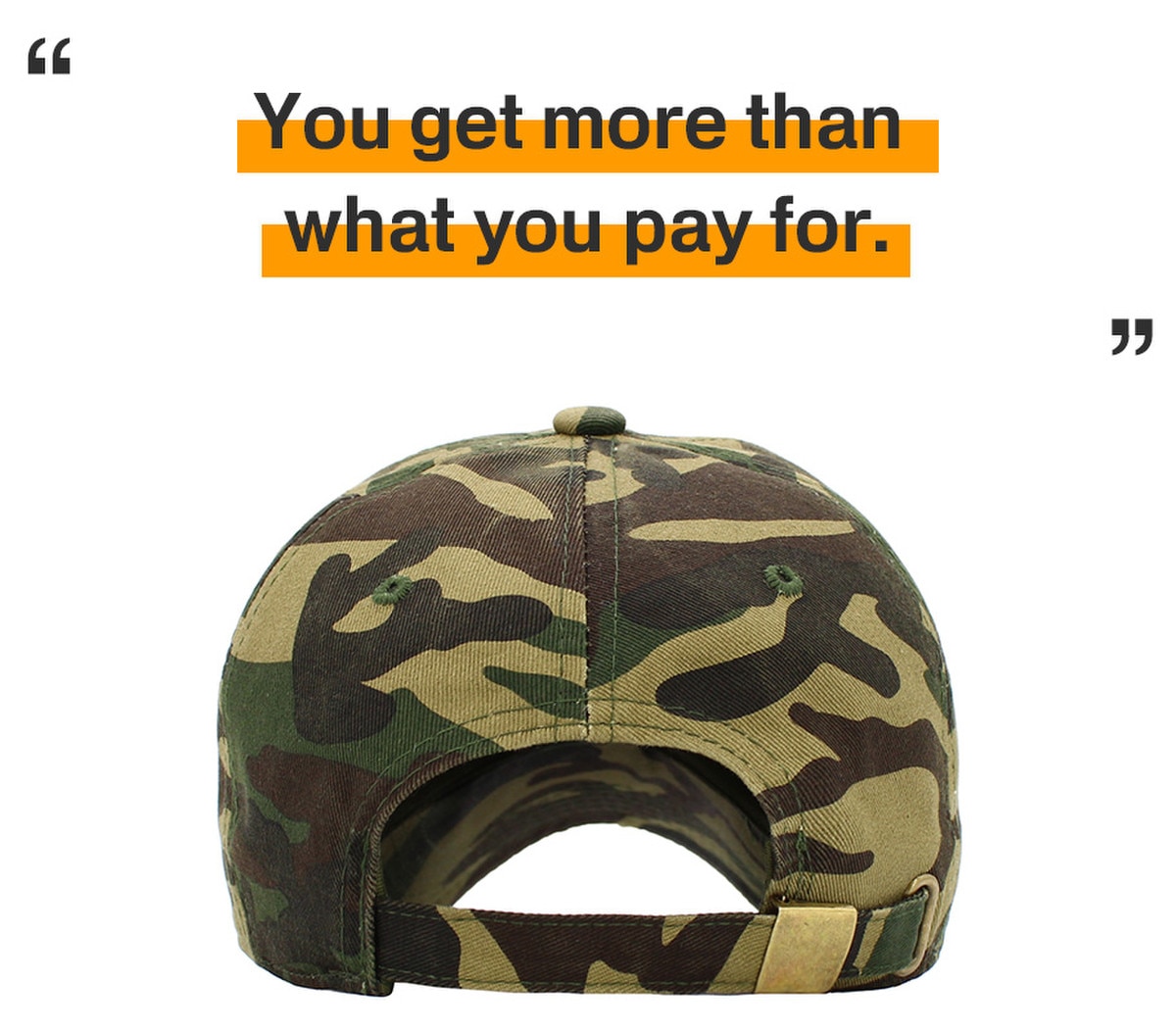 Camouflage Low Profile Baseball Caps Back View
